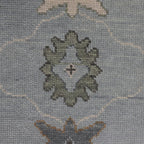 Hand-Knotted Oushak Wool Rug - Misty Gray with Earth-Tone Accents | Luxury Turkish Handmade Carpet by Rug Regalia