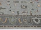 Hand-Knotted Oushak Wool Rug - Misty Gray with Earth-Tone Accents | Luxury Turkish Handmade Carpet by Rug Regalia
