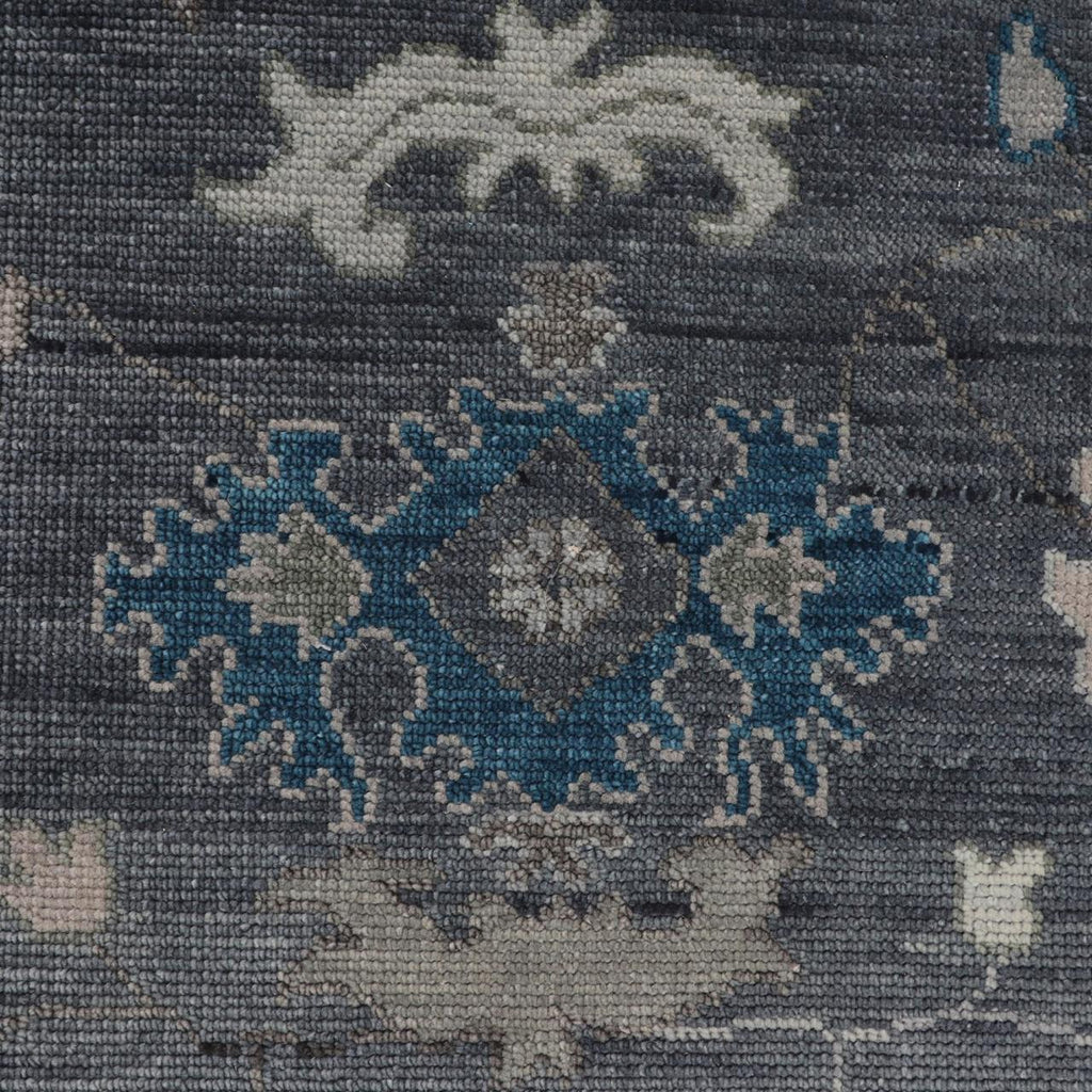 Hand-Knotted Oushak Wool Rug - Charcoal & Soft Gray Accents | Luxury Turkish Design by Rug Regalia