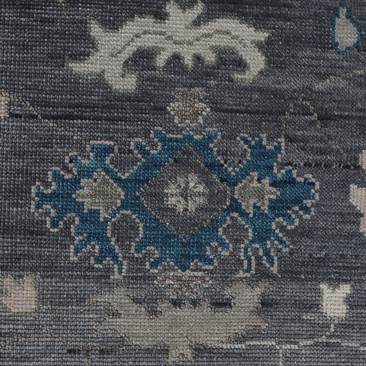 Hand-Knotted Oushak Wool Rug - Charcoal & Soft Gray Accents | Luxury Turkish Design by Rug Regalia