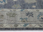 Hand-Knotted Oushak Wool Rug - Charcoal & Soft Gray Accents | Luxury Turkish Design by Rug Regalia