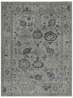 Hand-Knotted Oushak Wool Rug - Misty Gray & Olive Tones | Luxury Handmade Turkish Carpet by Rug Regalia
