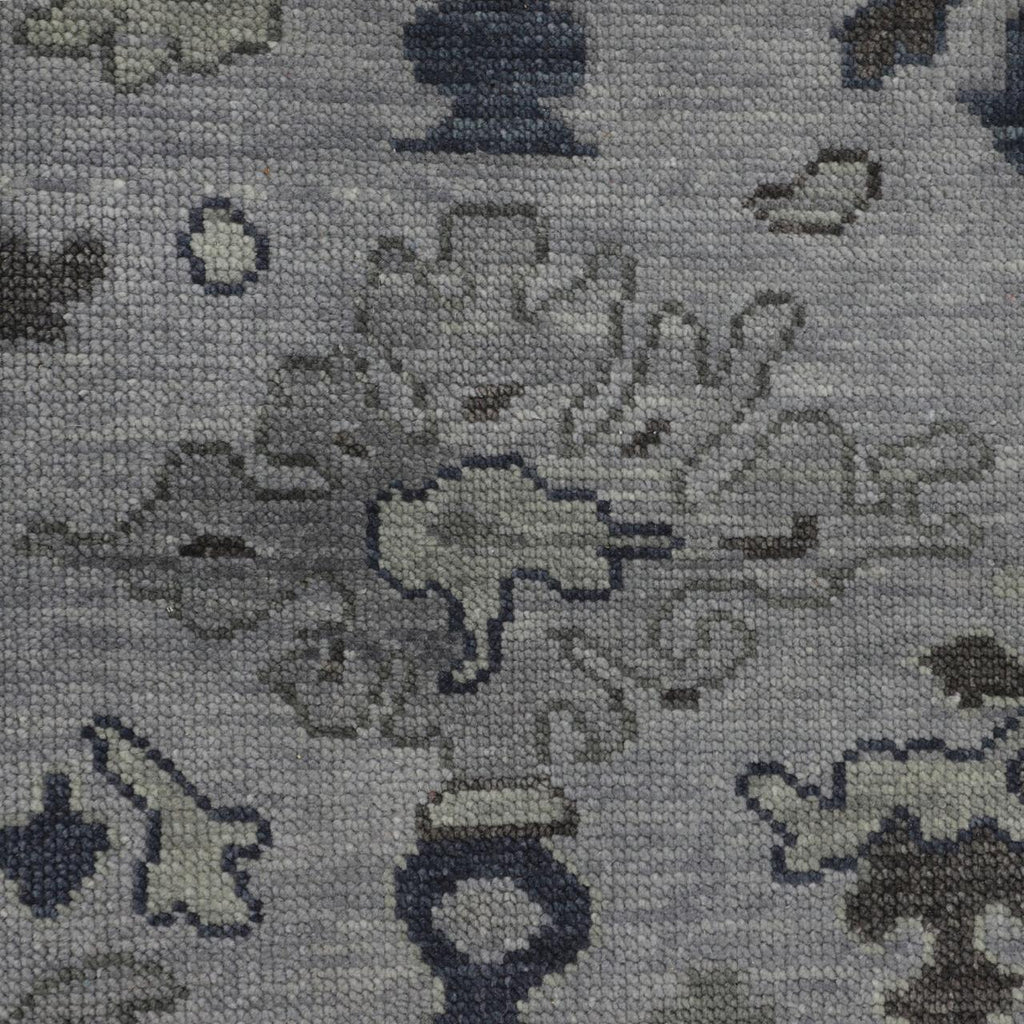 Hand-Knotted Oushak Wool Rug - Misty Gray & Olive Tones | Luxury Handmade Turkish Carpet by Rug Regalia