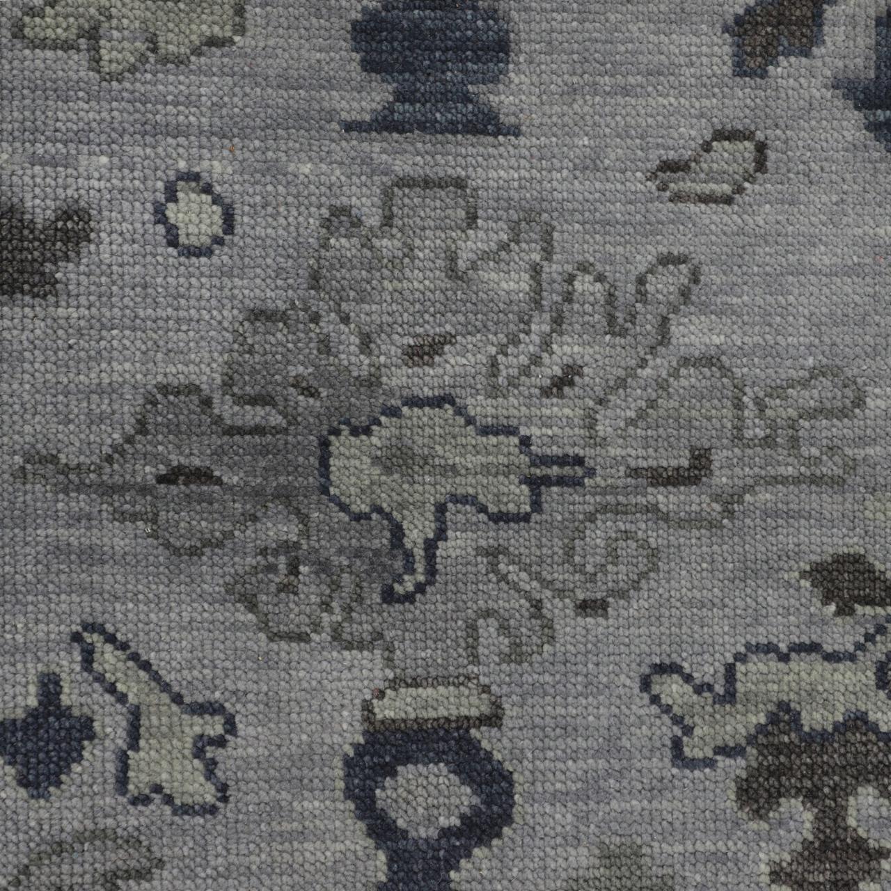 Hand-Knotted Oushak Wool Rug - Misty Gray & Olive Tones | Luxury Handmade Turkish Carpet by Rug Regalia