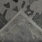 Hand-Knotted Oushak Wool Rug - Soft Gray with Olive & Charcoal Accents | Rug Regalia