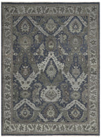 Hand-Knotted Oushak Wool Rug - Charcoal & Gray Traditional Pattern | Rug Regalia