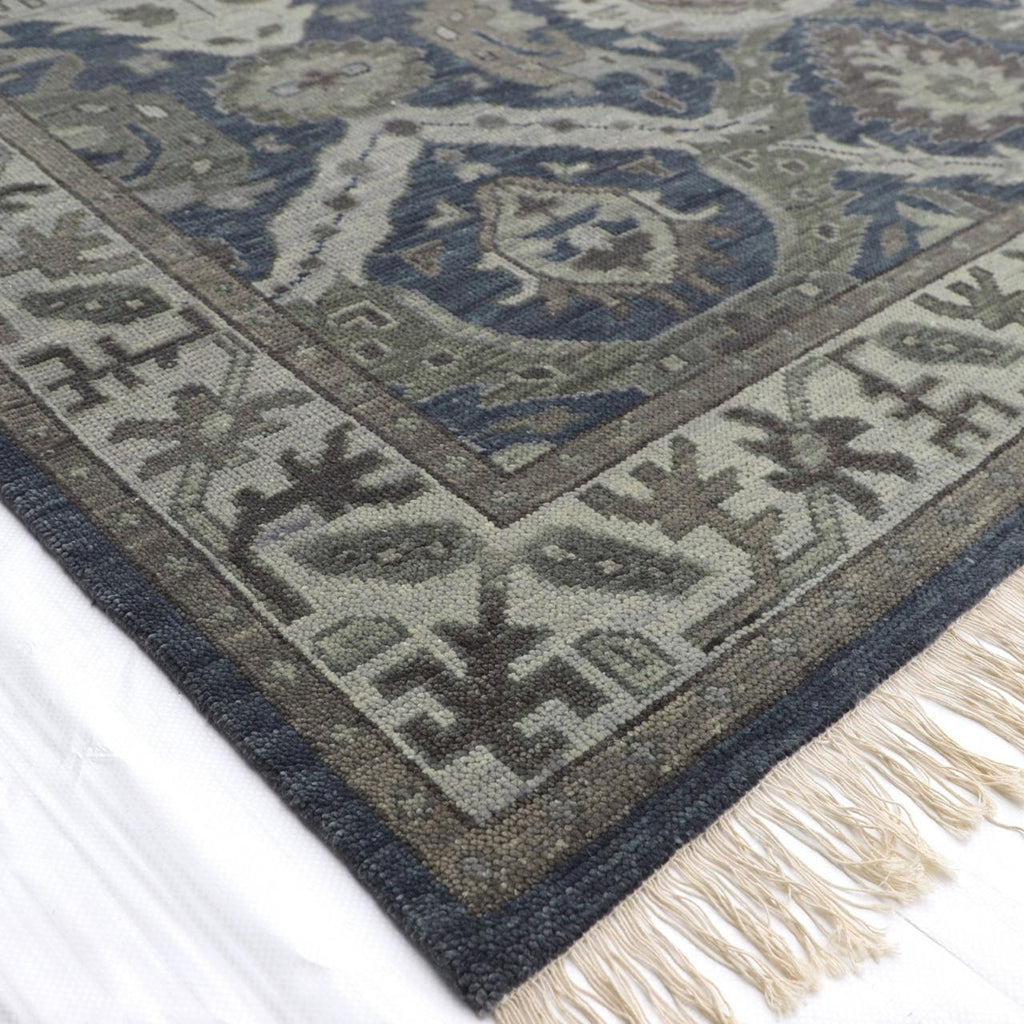 Hand-Knotted Oushak Wool Rug - Charcoal & Gray Traditional Pattern | Rug Regalia