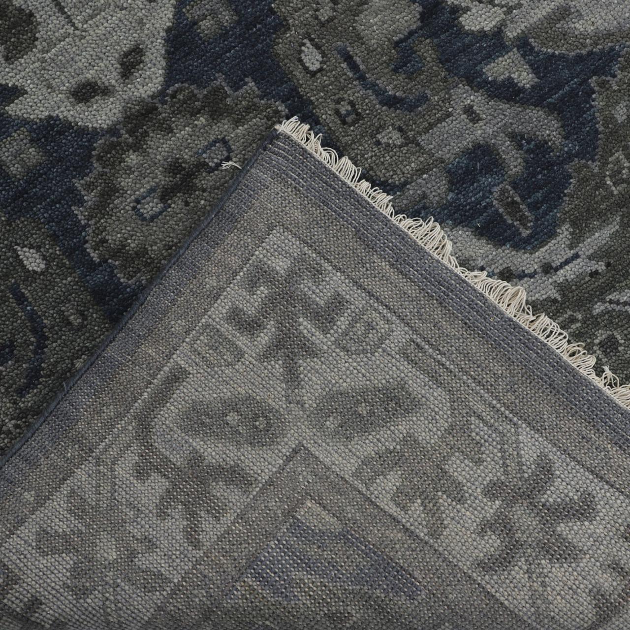 Hand-Knotted Oushak Wool Rug - Charcoal & Gray Traditional Pattern | Rug Regalia