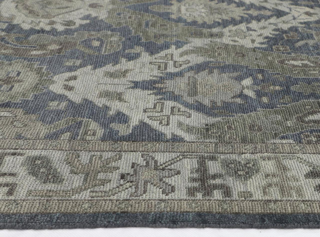 Hand-Knotted Oushak Wool Rug - Charcoal & Gray Traditional Pattern | Rug Regalia