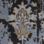 Modern Hand-Knotted Wool Rug - Charcoal Gray & Ivory Abstract Oushak Pattern | Rug Regalia