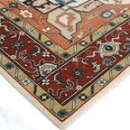 Hand-Knotted Heriz Oushak Wool Rug Ð Multicolor Geometric Medallion Design | Artisan Handmade Carpet by Rug Regalia