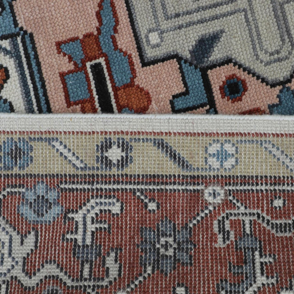 Hand-Knotted Heriz Oushak Wool Rug Ð Multicolor Geometric Medallion Design | Artisan Handmade Carpet by Rug Regalia