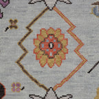 Hand-Knotted Oushak Wool Rug - Soft Blue Base with Multicolor Accents | Luxury Handmade Turkish Carpet by Rug Regalia