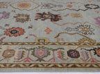 Hand-Knotted Oushak Wool Rug - Soft Blue Base with Multicolor Accents | Luxury Handmade Turkish Carpet by Rug Regalia