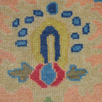 Hand-Knotted Oushak Wool Rug - Coral Pink with Multicolor Accents | Rug Regalia